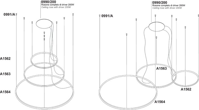 Examples of compositions with individual lamp mounting kits