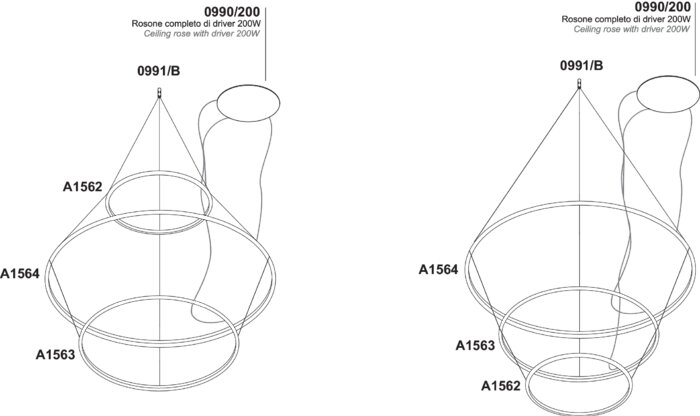 Examples of compositions with fixing kit with 3 lamps